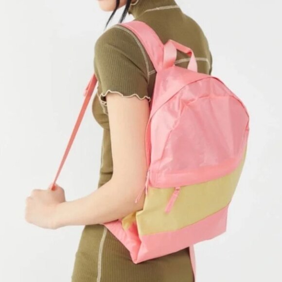 Urban Outfitters Susan Bijl Foldable Backpack Pink & Gold NWT
